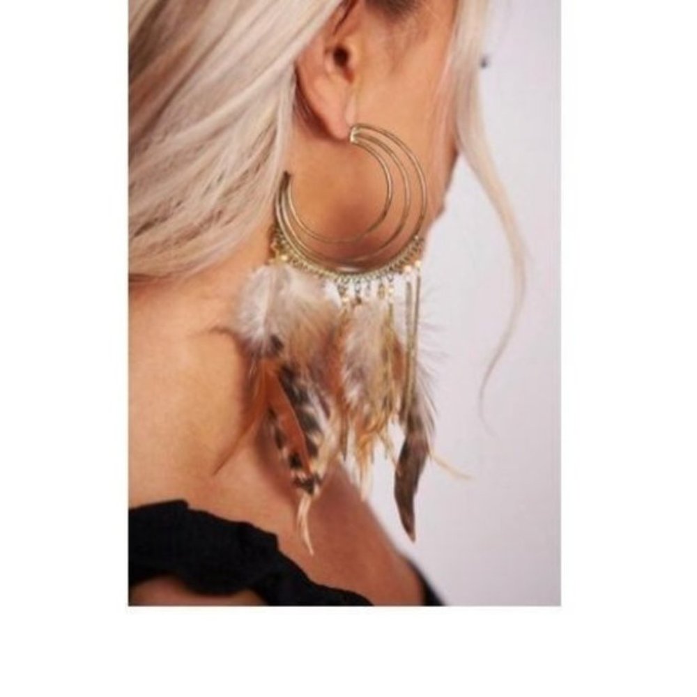 Feather Drop Earrings